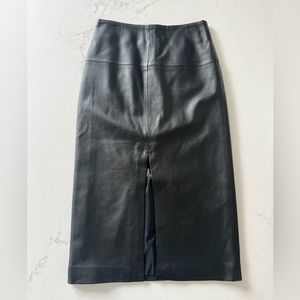 & Other Stories Front Slit Leather Skirt